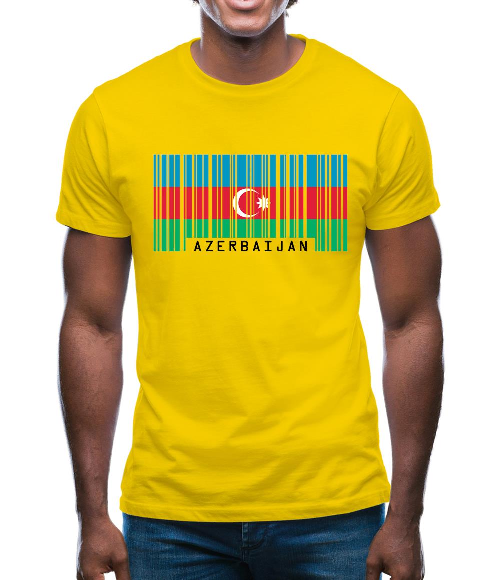 Azerbaijan Barcode Style Flag Mens T-Shirt Azerbaijan Barcode Style Flag Mens T-Shirt