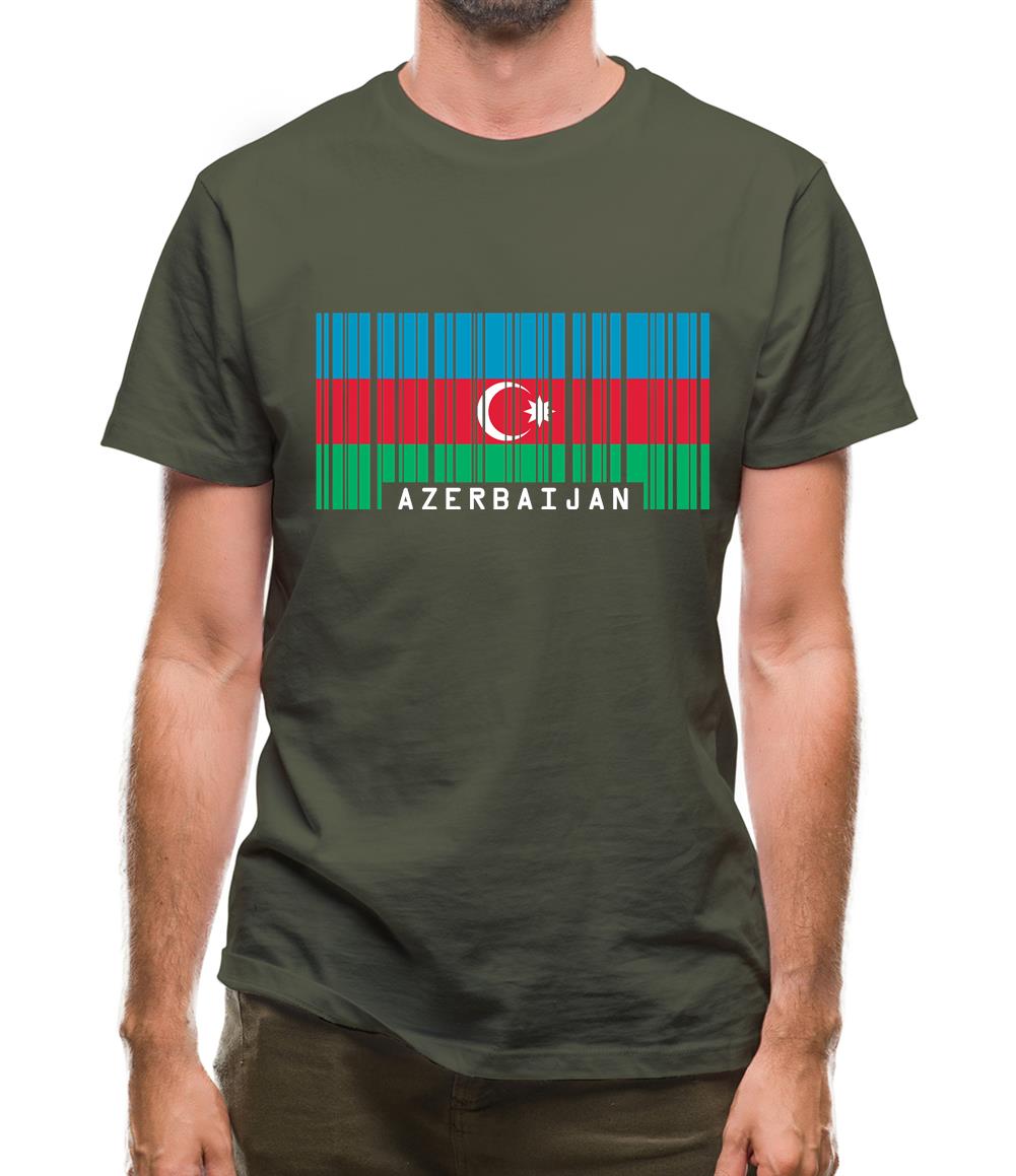 Azerbaijan Barcode Style Flag Mens T-Shirt Azerbaijan Barcode Style Flag Mens T-Shirt