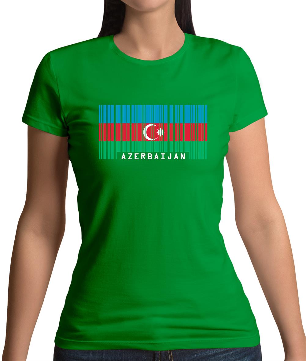 Azerbaijan Barcode Style Flag Womens T-Shirt Azerbaijan Barcode Style Flag Womens T-Shirt