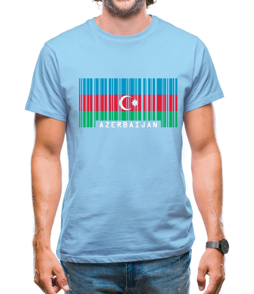 Azerbaijan Barcode Style Flag Mens T-Shirt Azerbaijan Barcode Style Flag Mens T-Shirt