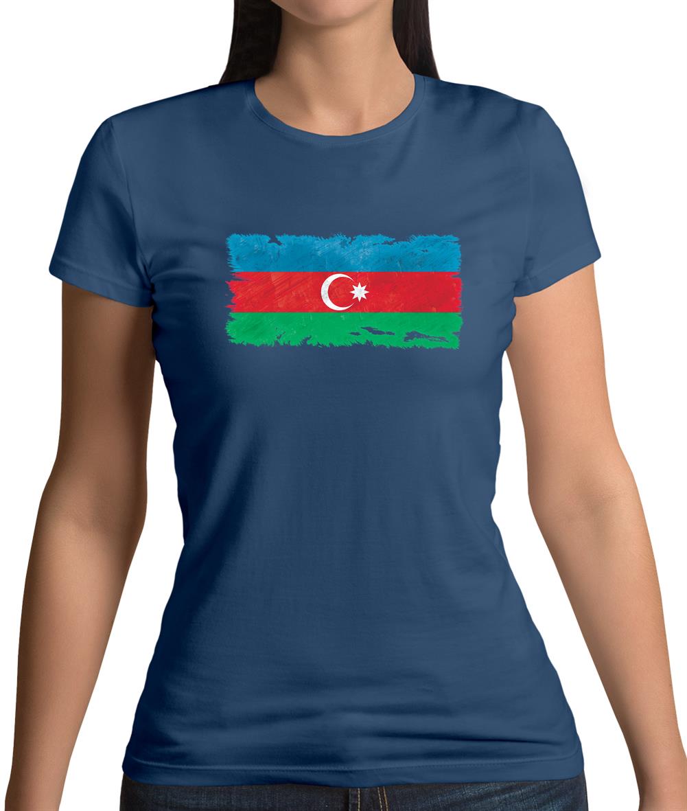 Azerbaijan Grunge Style Flag Womens T-Shirt Azerbaijan Grunge Style Flag Womens T-Shirt