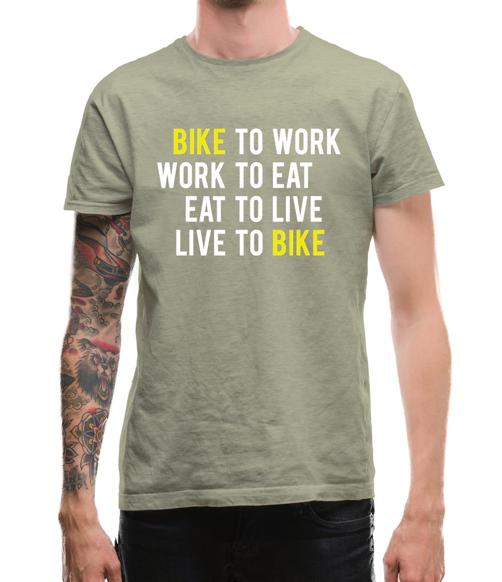 Bike To Work Live To Bike Mens T-Shirt Bike To Work Live To Bike Mens T-Shirt