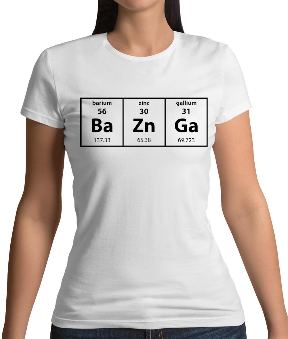 Baznga Periodic Table Womens T-Shirt Baznga Periodic Table Womens T-Shirt