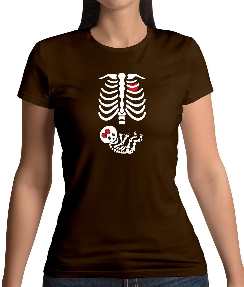 Skeleton Baby Girl Womens T-Shirt Skeleton Baby Girl Womens T-Shirt