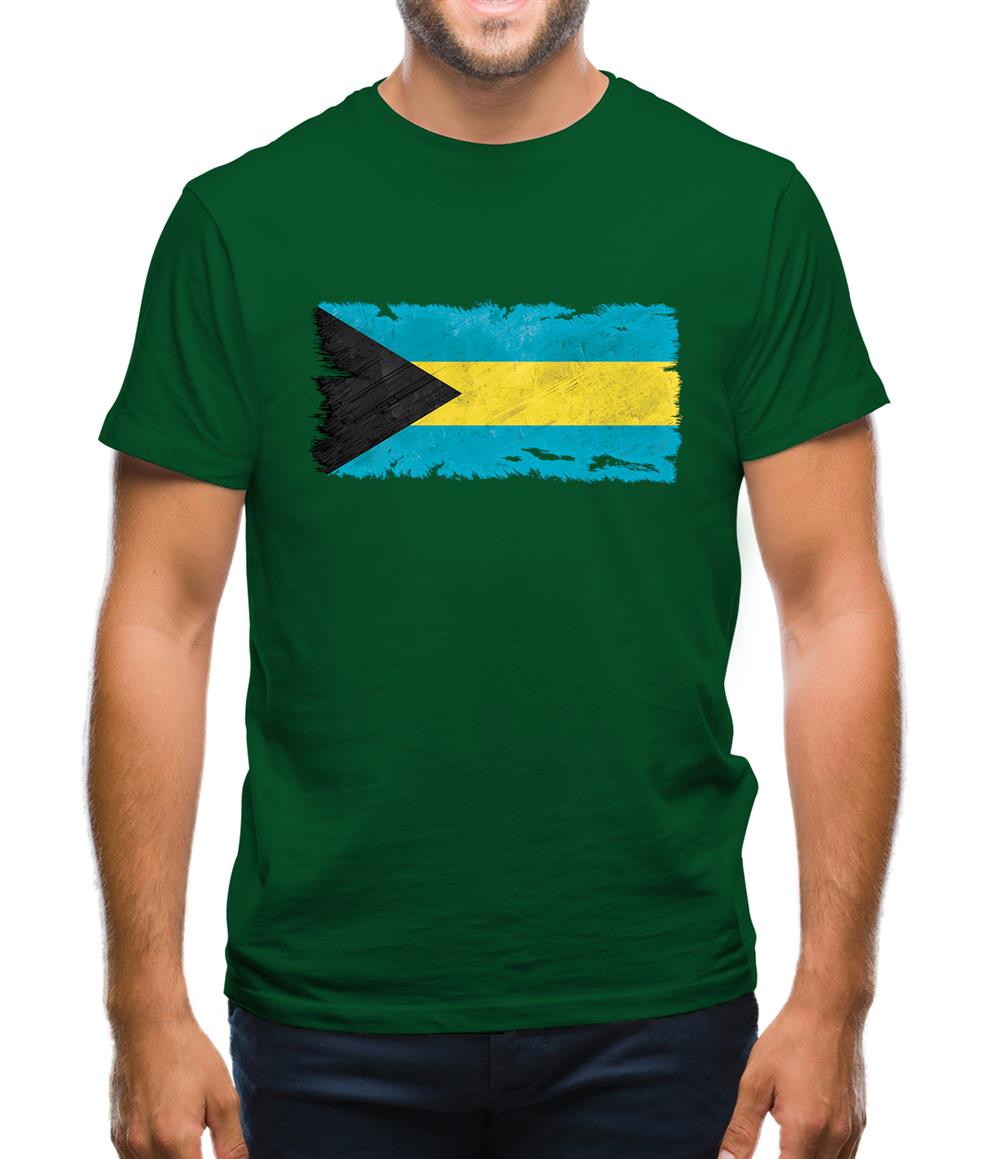 Bahamas, The Grunge Style Flag Mens T-Shirt Bahamas, The Grunge Style Flag Mens T-Shirt