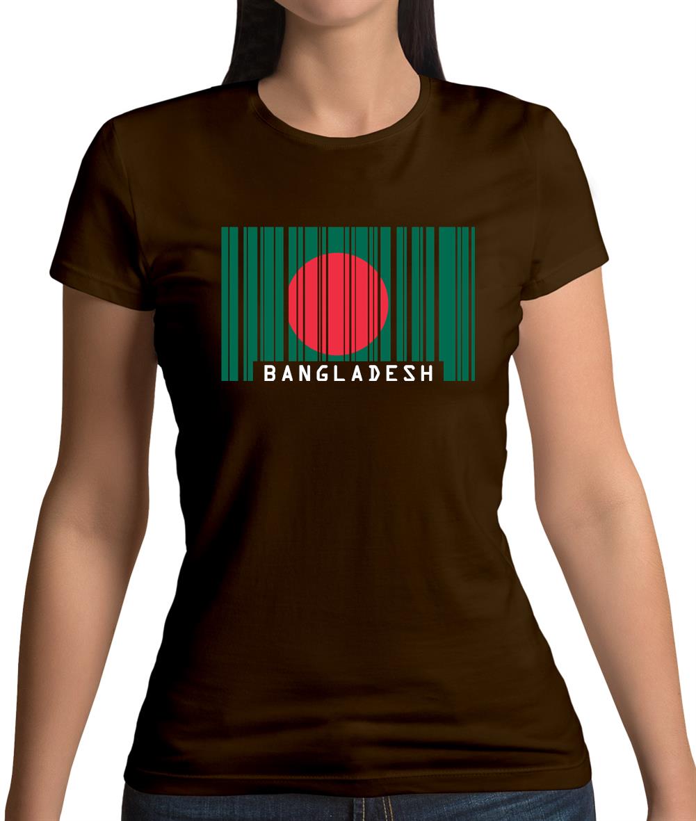 Bangladesh Barcode Style Flag Womens T-Shirt Bangladesh Barcode Style Flag Womens T-Shirt
