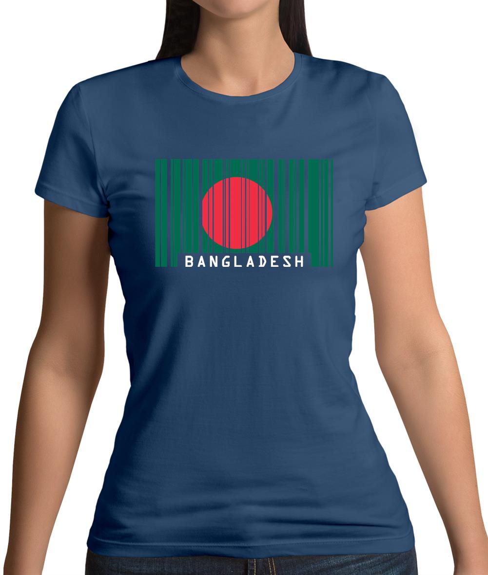 Bangladesh Barcode Style Flag Womens T-Shirt Bangladesh Barcode Style Flag Womens T-Shirt