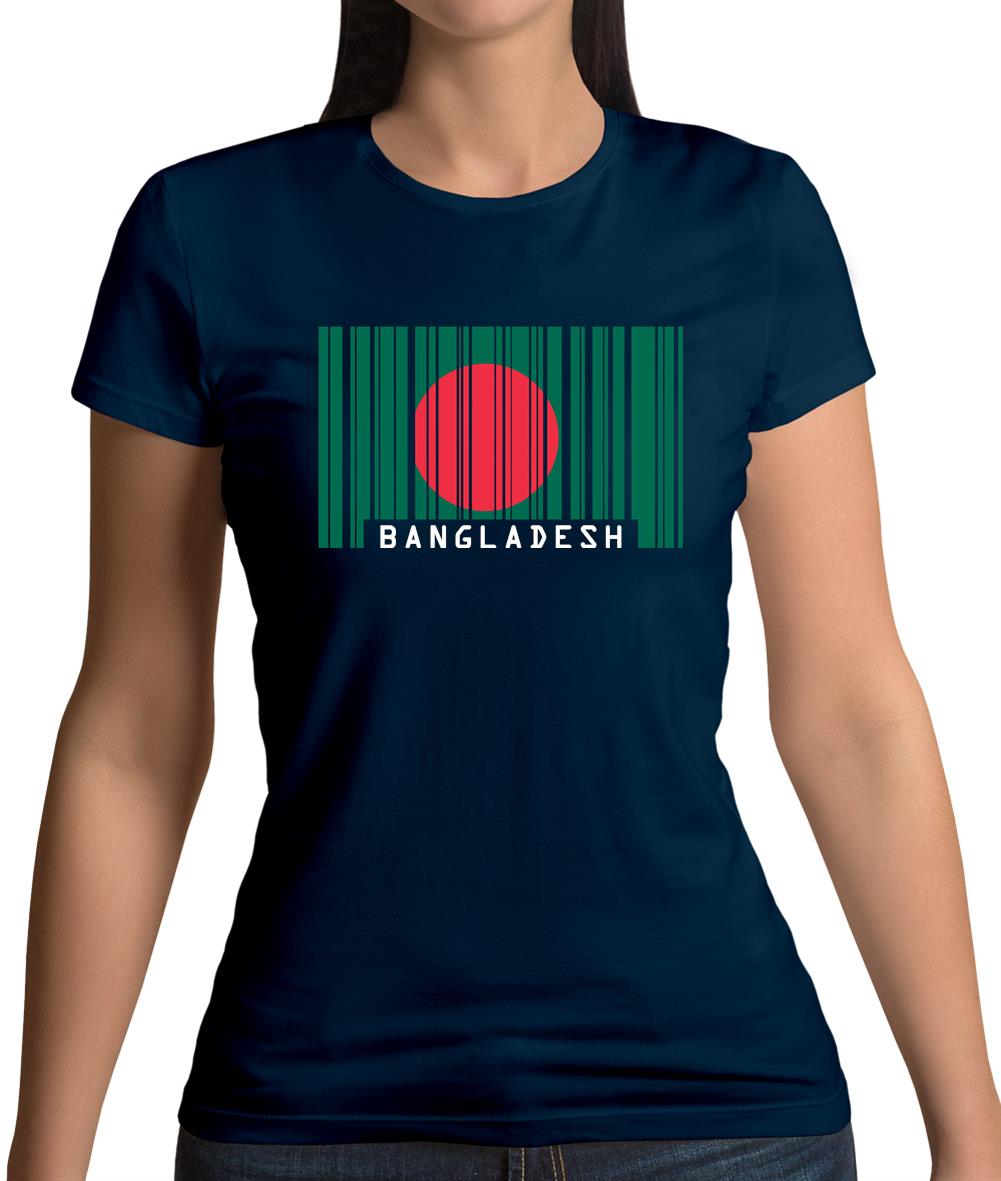 Bangladesh Barcode Style Flag Womens T-Shirt Bangladesh Barcode Style Flag Womens T-Shirt