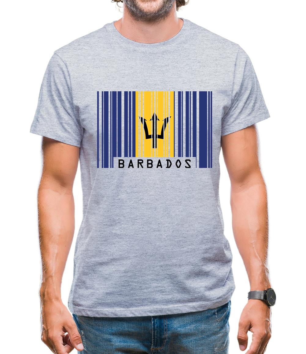 Barbados Barcode Style Flag Mens T-Shirt Barbados Barcode Style Flag Mens T-Shirt