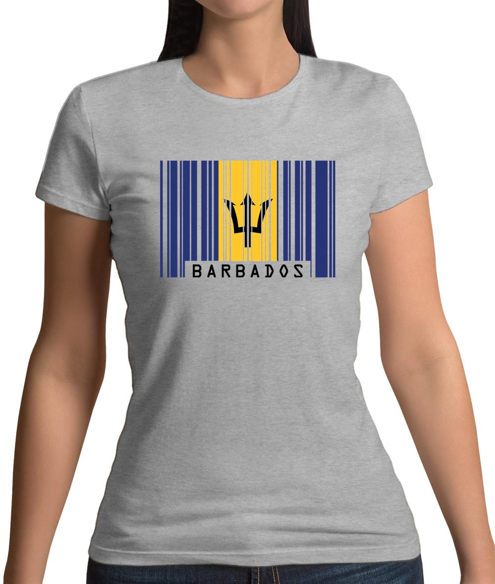 Barbados Barcode Style Flag Womens T-Shirt Barbados Barcode Style Flag Womens T-Shirt