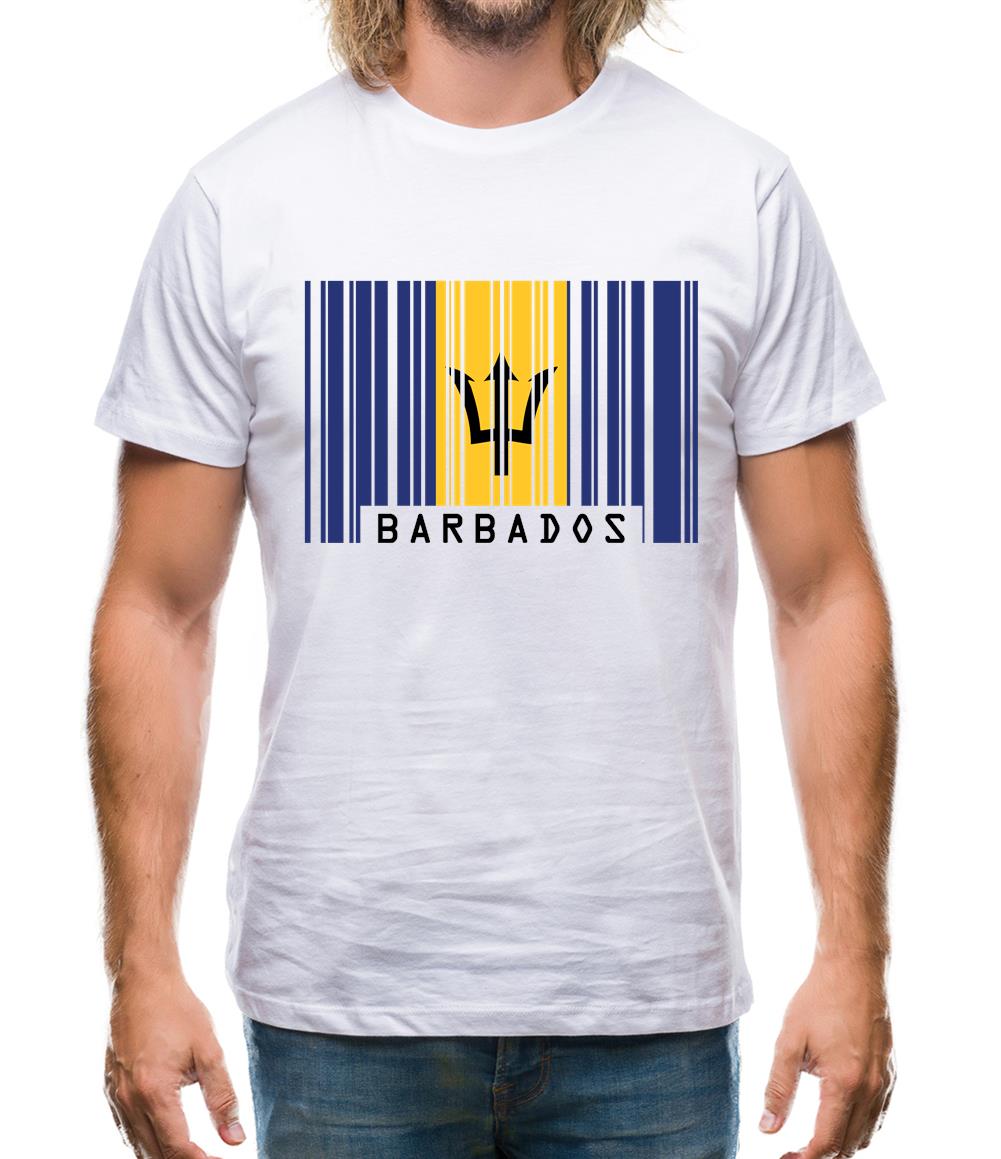 Barbados Barcode Style Flag Mens T-Shirt Barbados Barcode Style Flag Mens T-Shirt