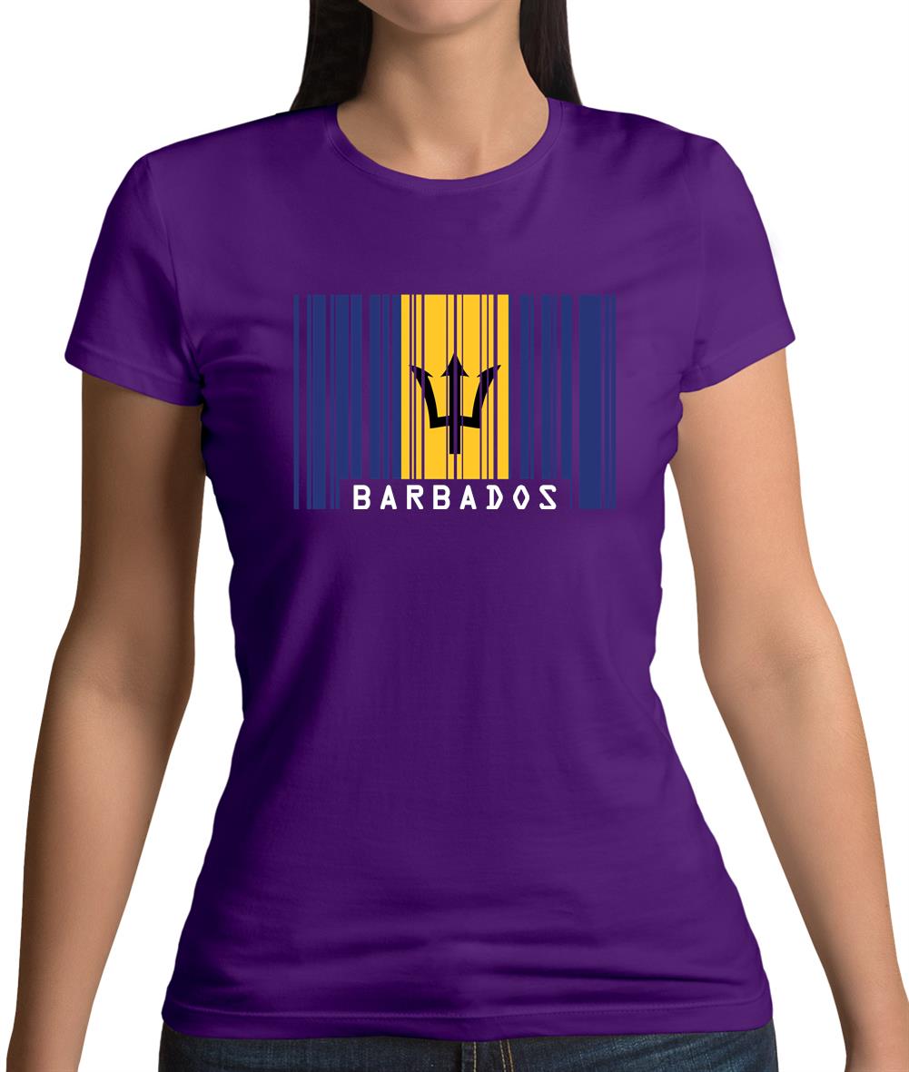 Barbados Barcode Style Flag Womens T-Shirt Barbados Barcode Style Flag Womens T-Shirt