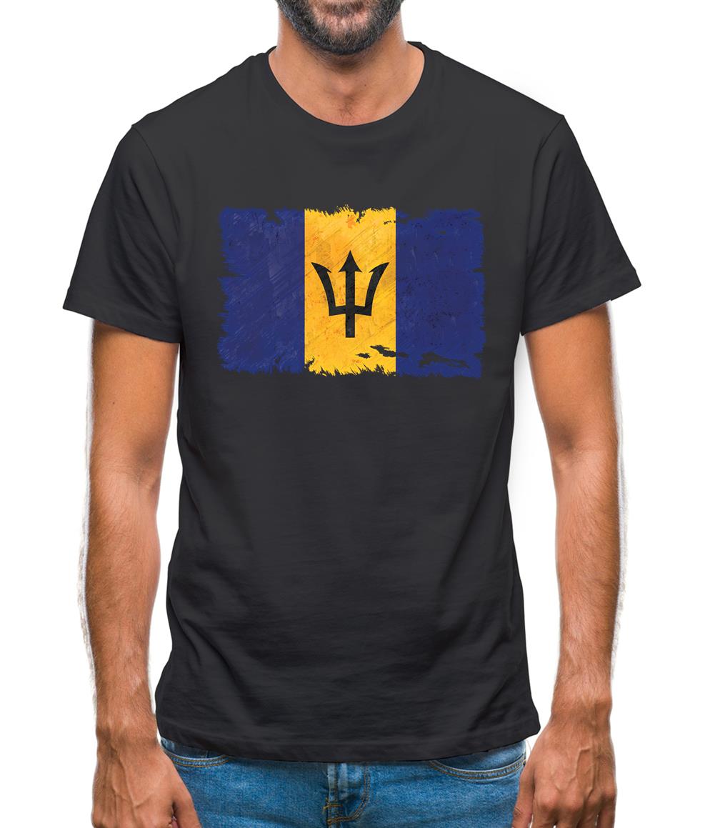 Barbados Grunge Style Flag Mens T-Shirt Barbados Grunge Style Flag Mens T-Shirt