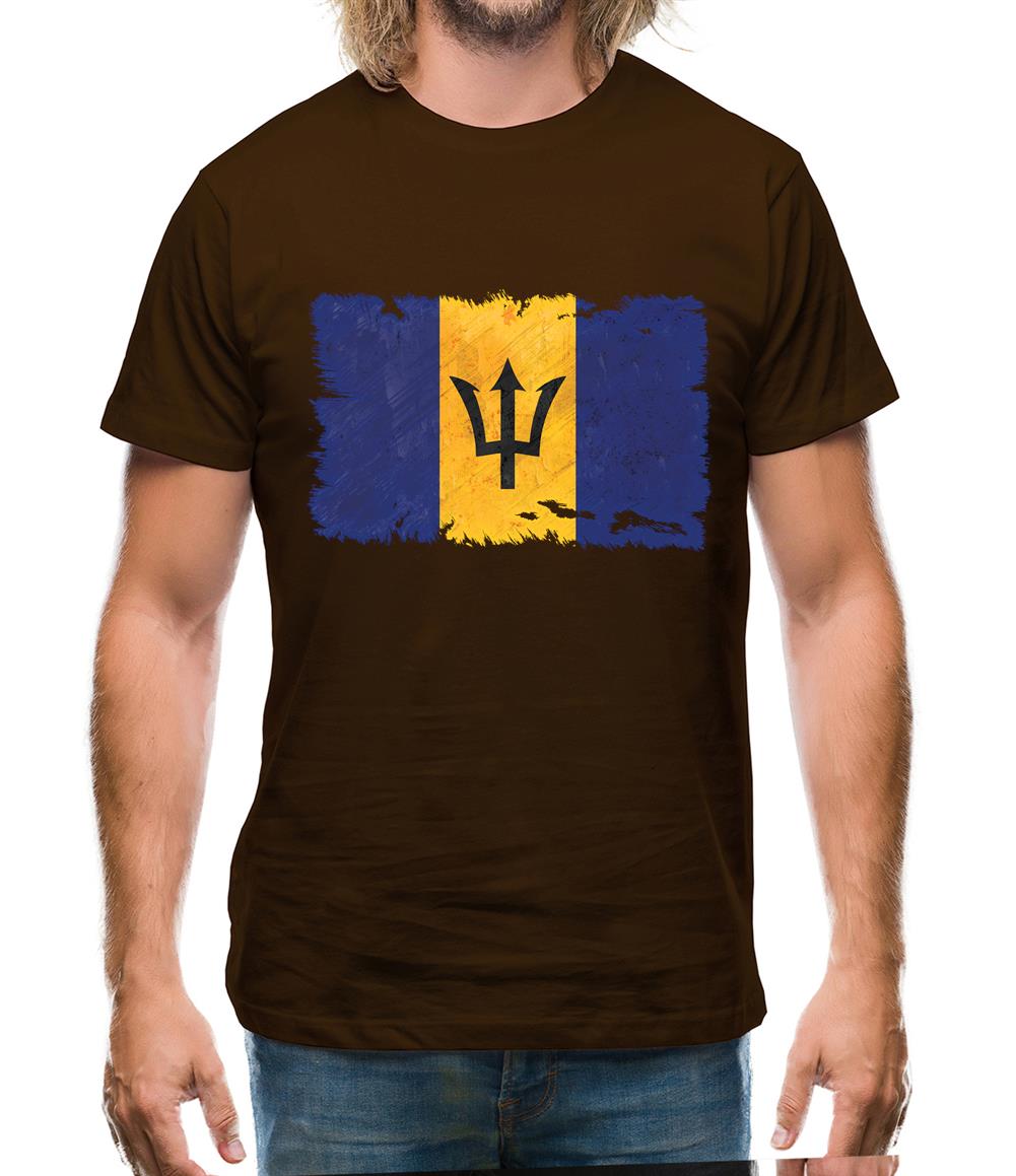 Barbados Grunge Style Flag Mens T-Shirt Barbados Grunge Style Flag Mens T-Shirt