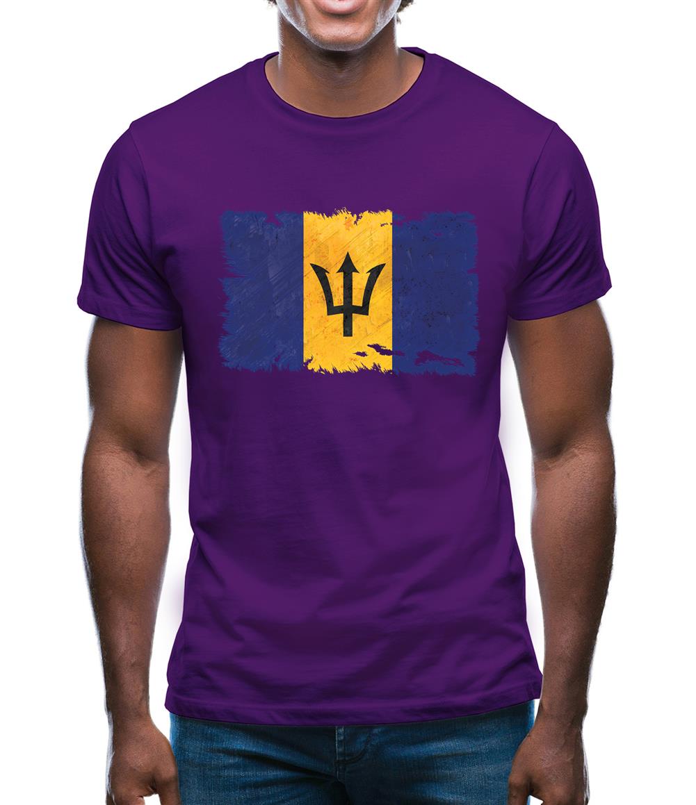 Barbados Grunge Style Flag Mens T-Shirt Barbados Grunge Style Flag Mens T-Shirt