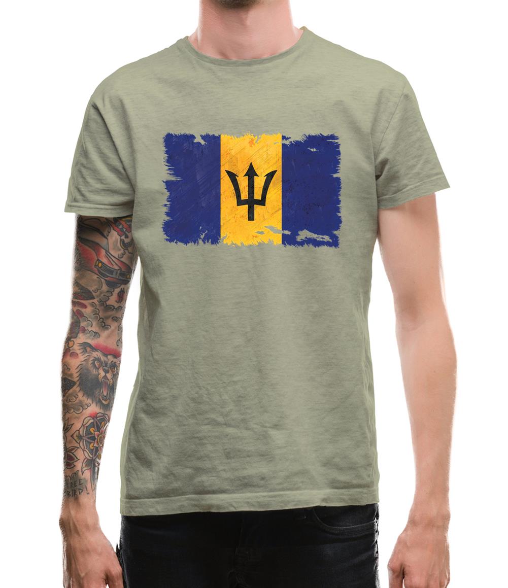 Barbados Grunge Style Flag Mens T-Shirt Barbados Grunge Style Flag Mens T-Shirt