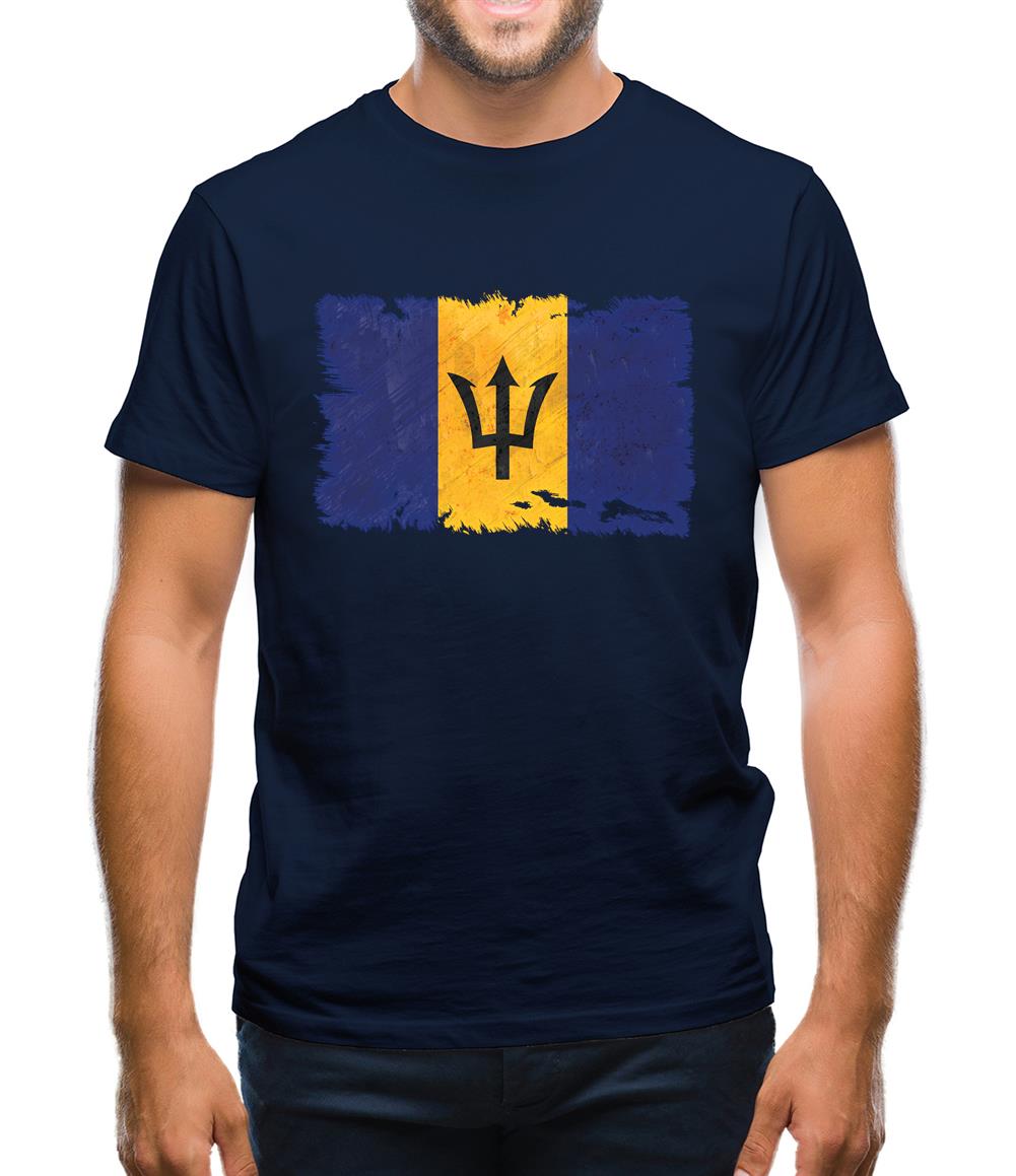 Barbados Grunge Style Flag Mens T-Shirt Barbados Grunge Style Flag Mens T-Shirt
