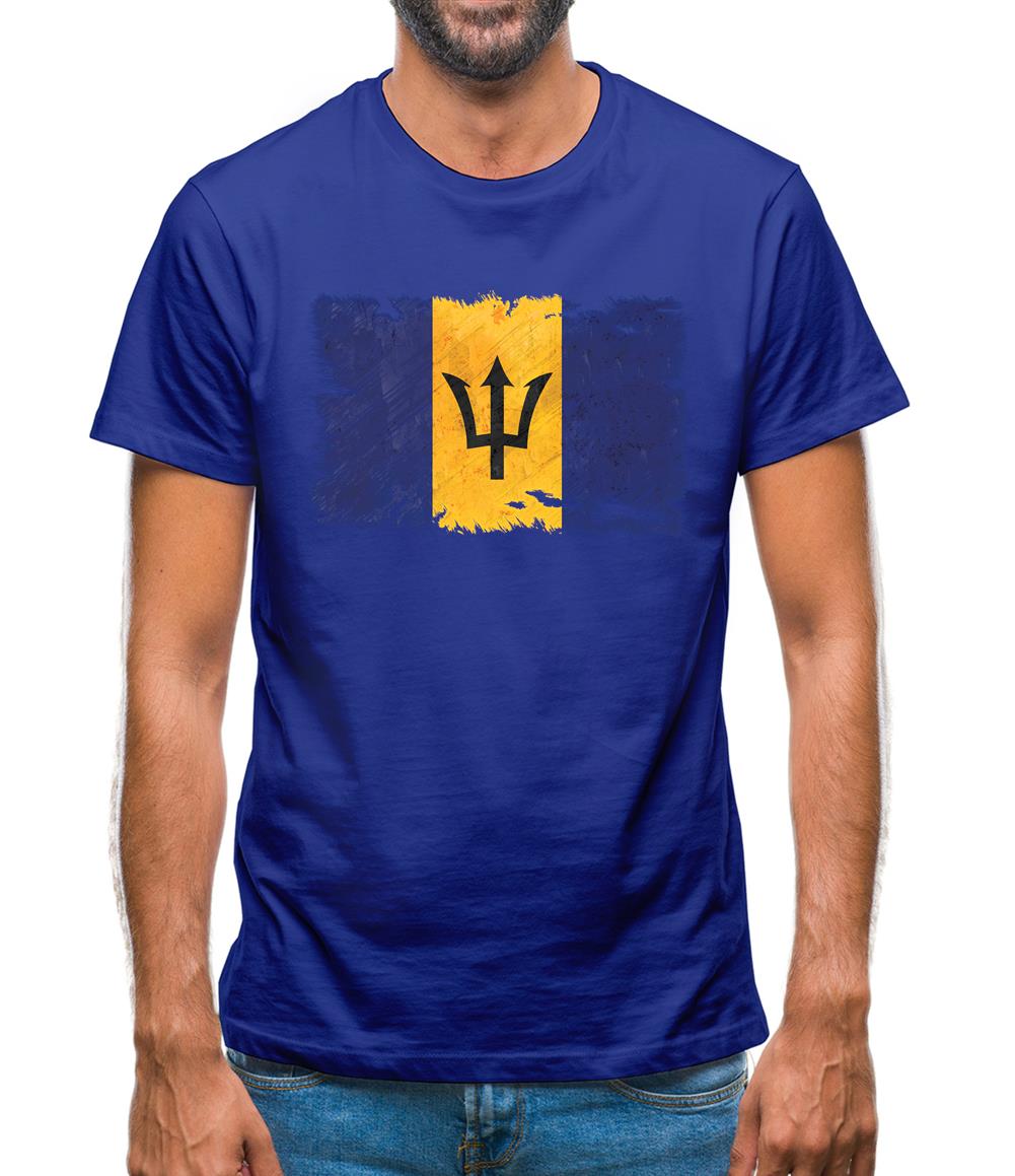 Barbados Grunge Style Flag Mens T-Shirt Barbados Grunge Style Flag Mens T-Shirt