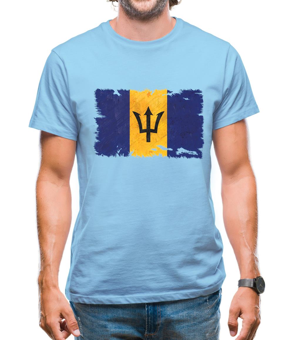 Barbados Grunge Style Flag Mens T-Shirt Barbados Grunge Style Flag Mens T-Shirt