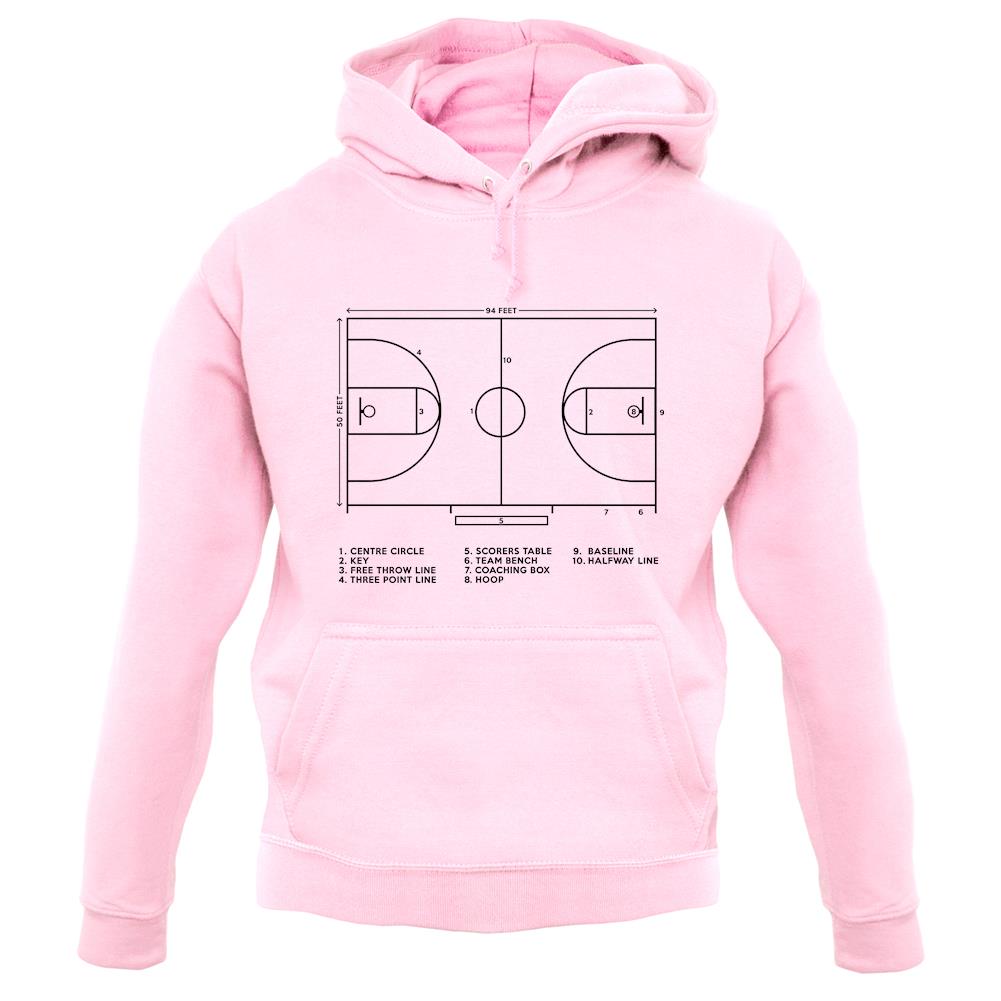 Basketball Court Diagram unisex hoodie Basketball Court Diagram unisex hoodie
