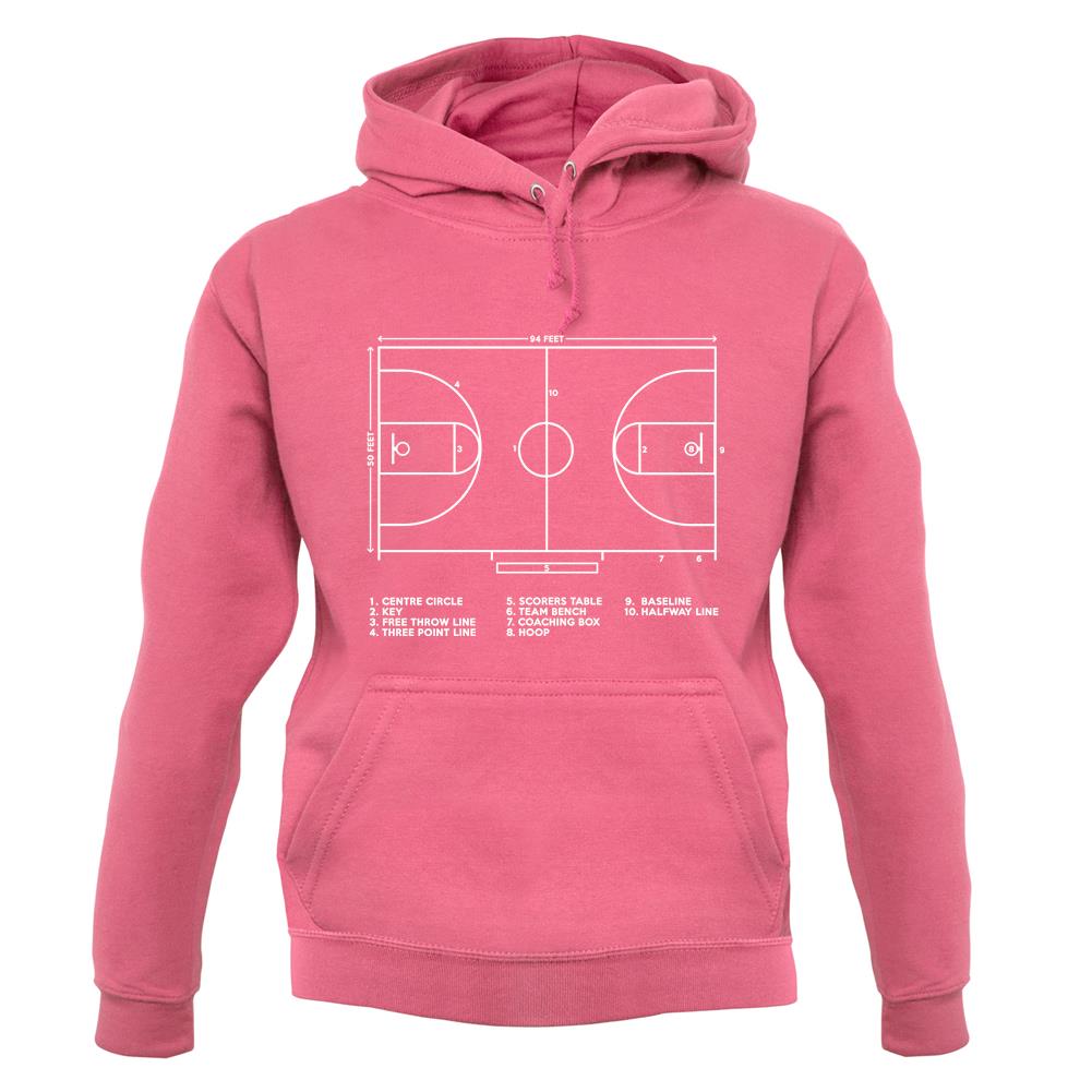 Basketball Court Diagram unisex hoodie Basketball Court Diagram unisex hoodie