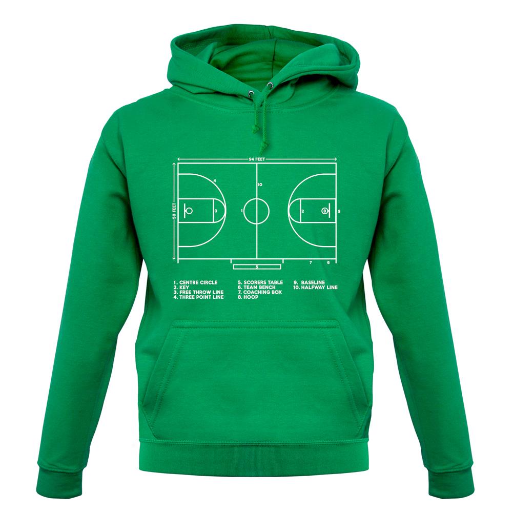 Basketball Court Diagram unisex hoodie Basketball Court Diagram unisex hoodie