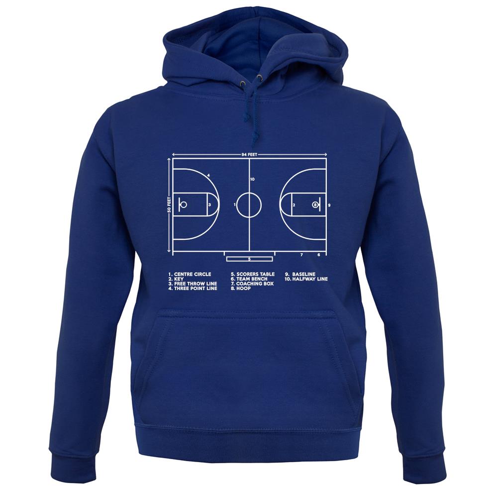 Basketball Court Diagram unisex hoodie Basketball Court Diagram unisex hoodie