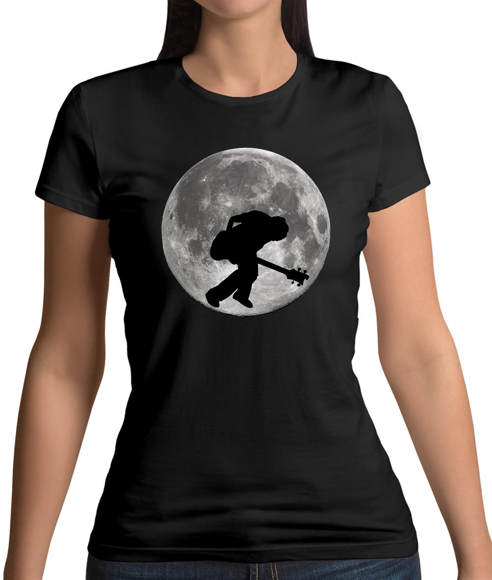 Bass Player Moon Womens T-Shirt Bass Player Moon Womens T-Shirt