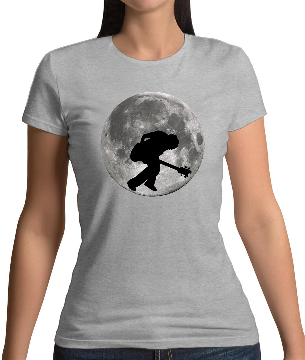 Bass Player Moon Womens T-Shirt Bass Player Moon Womens T-Shirt