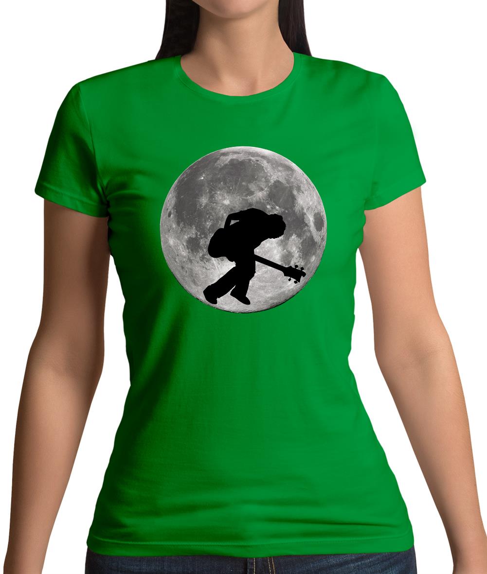 Bass Player Moon Womens T-Shirt Bass Player Moon Womens T-Shirt
