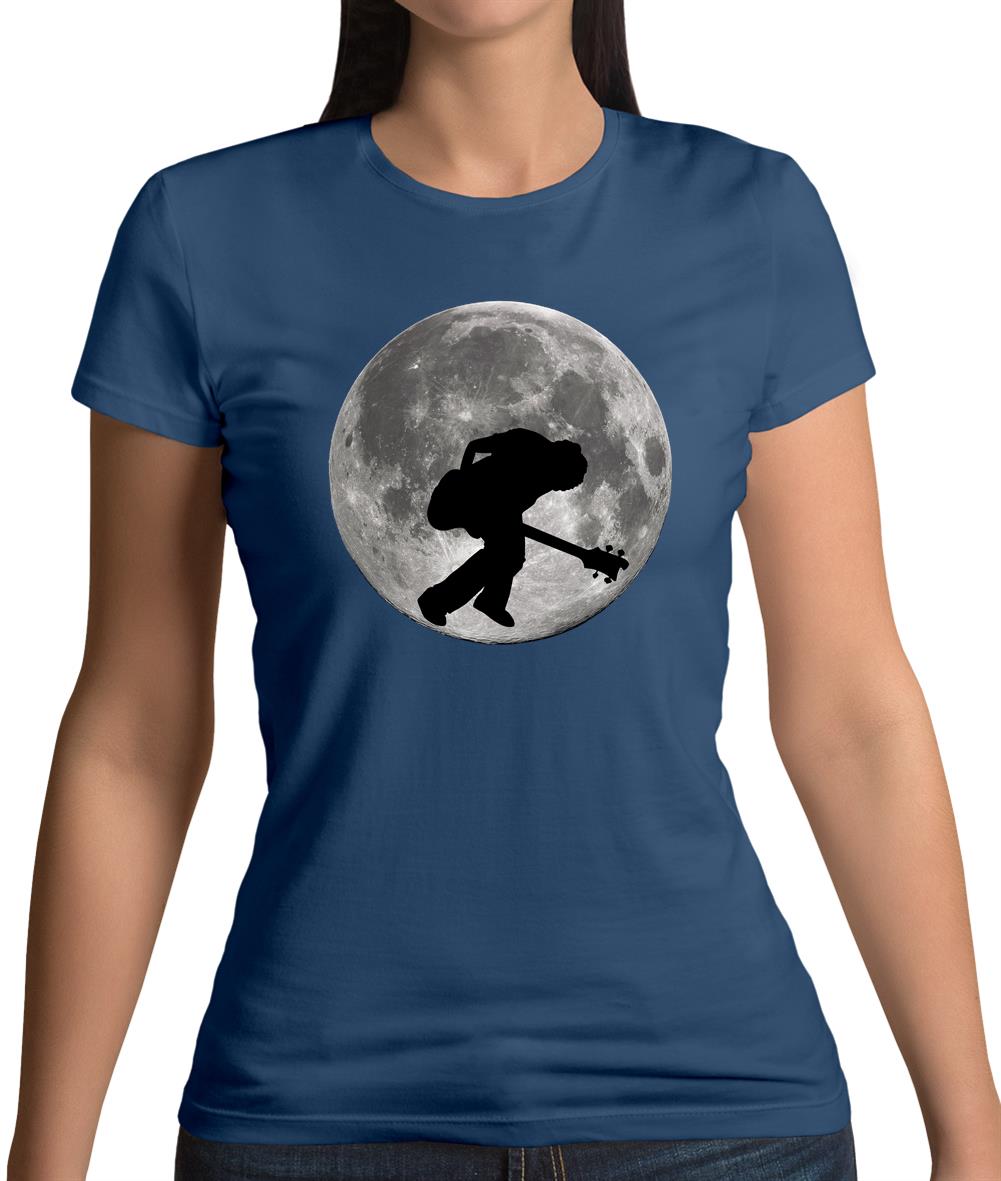 Bass Player Moon Womens T-Shirt Bass Player Moon Womens T-Shirt