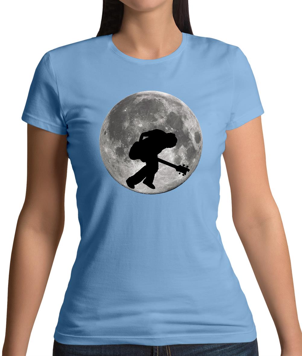 Bass Player Moon Womens T-Shirt Bass Player Moon Womens T-Shirt