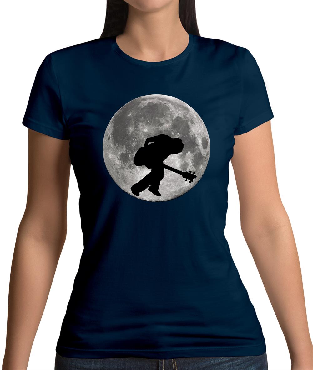 Bass Player Moon Womens T-Shirt Bass Player Moon Womens T-Shirt