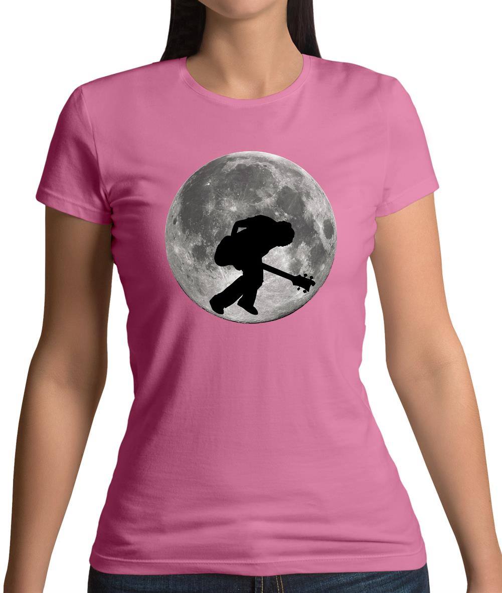 Bass Player Moon Womens T-Shirt Bass Player Moon Womens T-Shirt