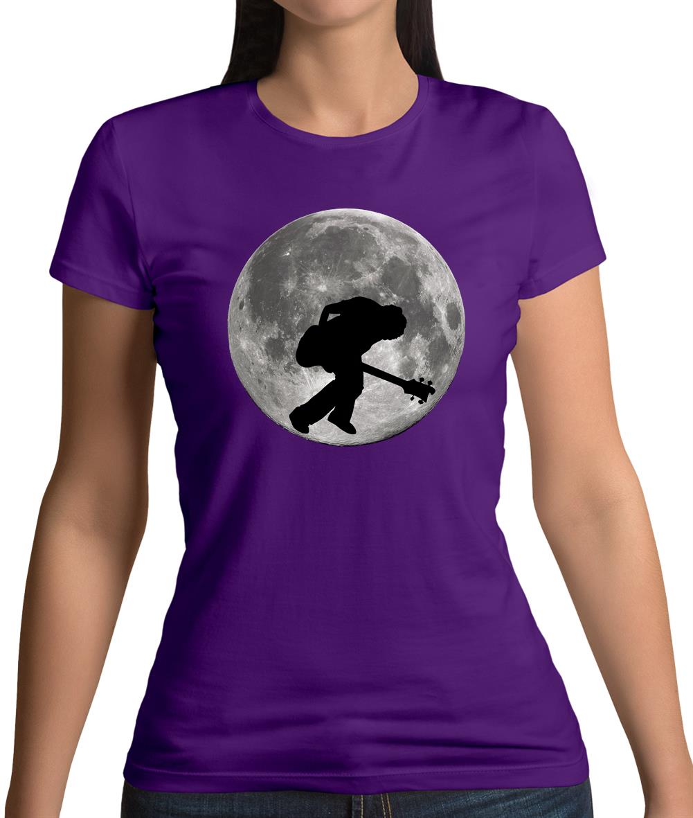 Bass Player Moon Womens T-Shirt Bass Player Moon Womens T-Shirt