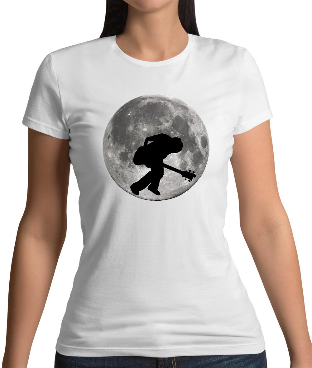 Bass Player Moon Womens T-Shirt Bass Player Moon Womens T-Shirt