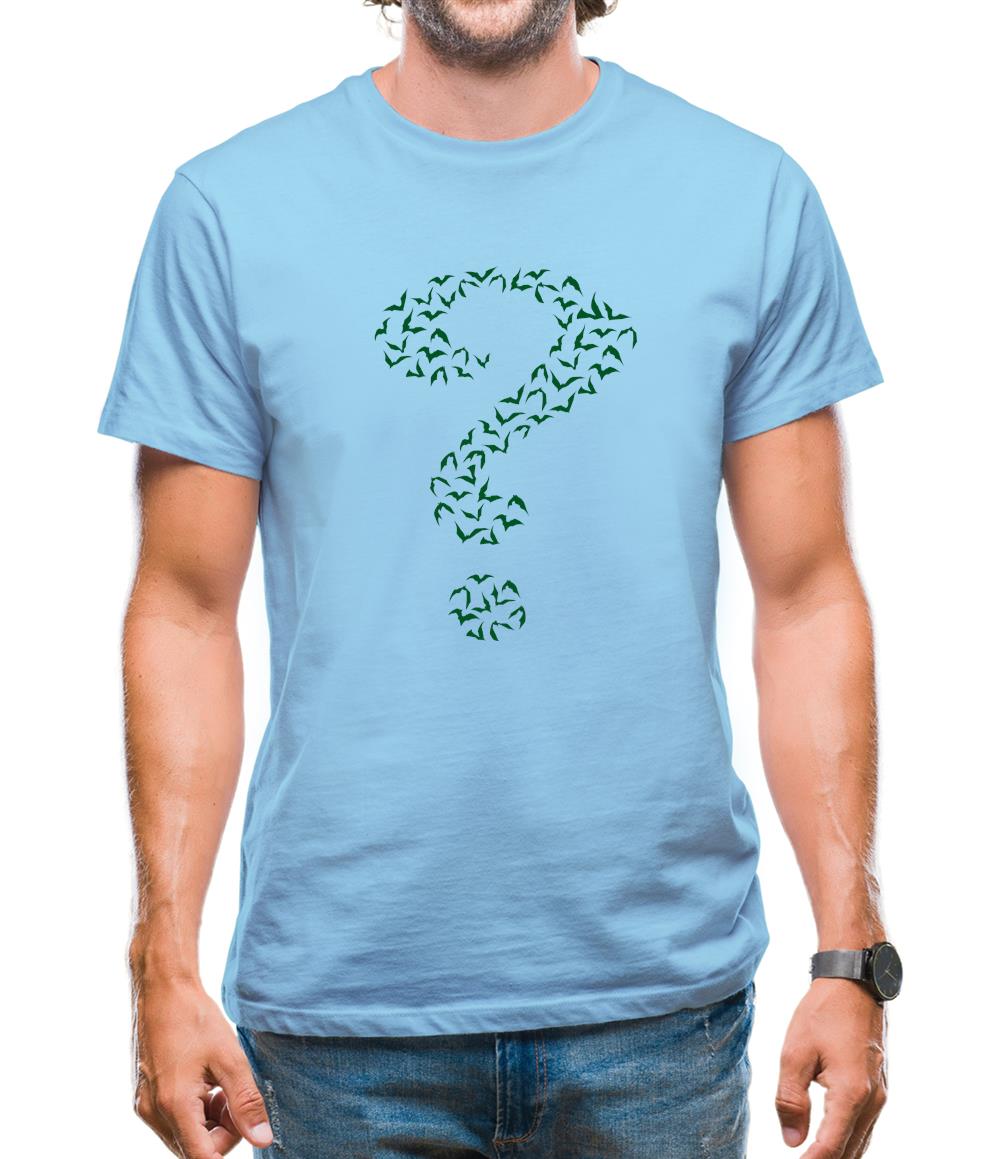 Green Bat Question Mark Mens T-Shirt Green Bat Question Mark Mens T-Shirt