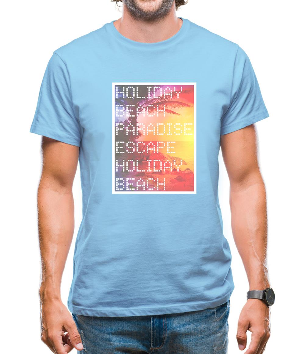 Beach Scene Holiday Paradise Mens T-Shirt Beach Scene Holiday Paradise Mens T-Shirt
