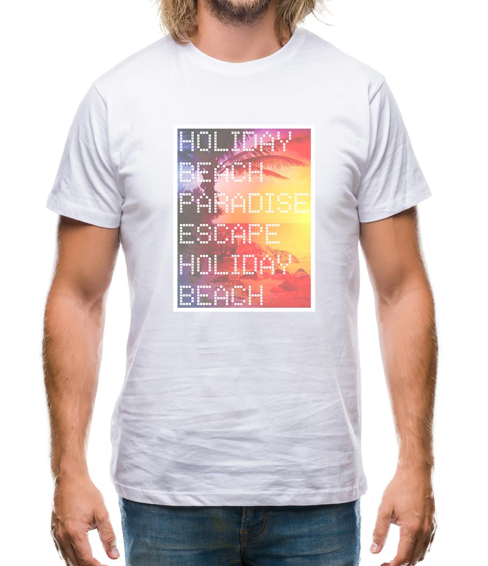 Beach Scene Holiday Paradise Mens T-Shirt Beach Scene Holiday Paradise Mens T-Shirt