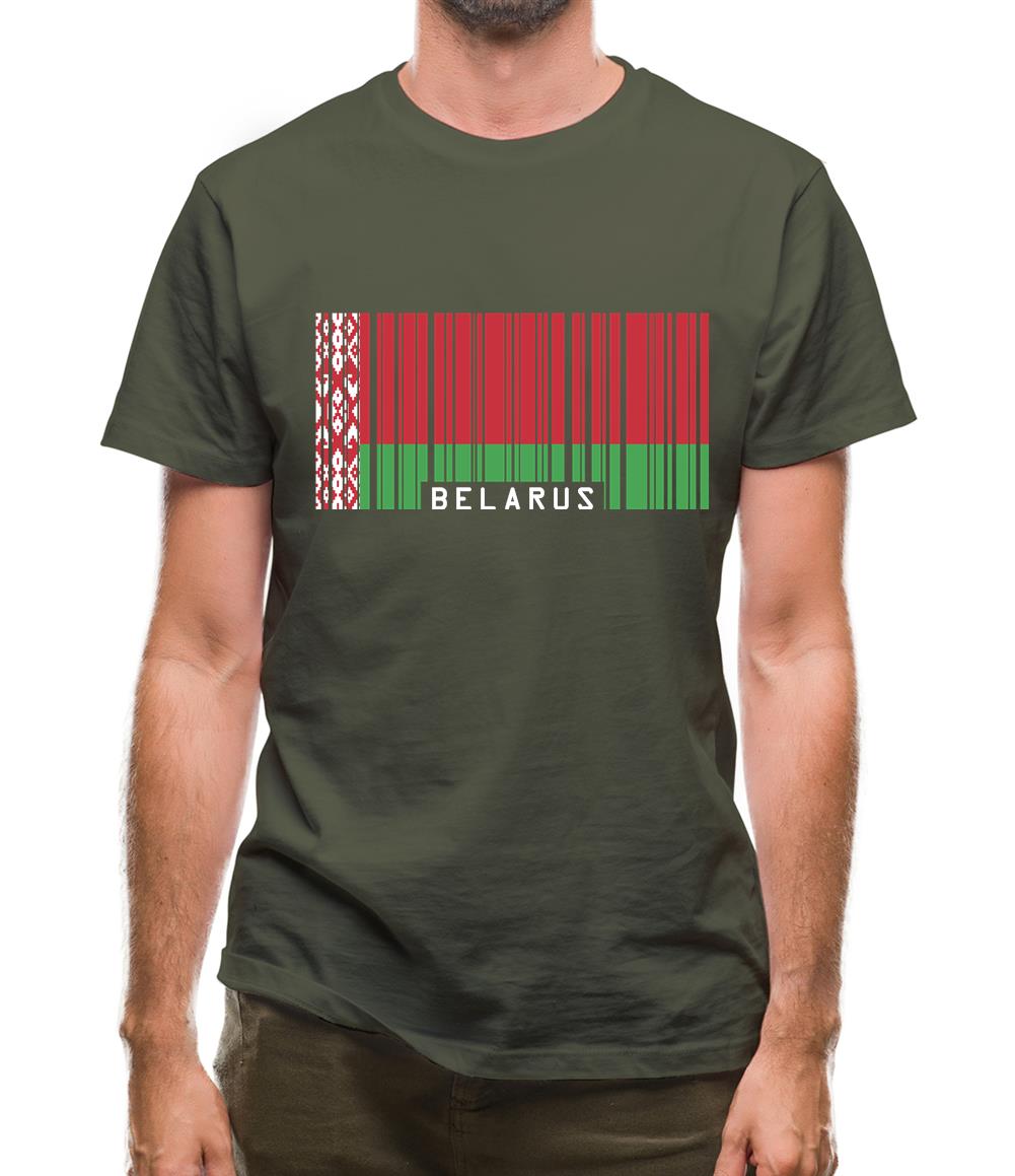 Belarus Barcode Style Flag Mens T-Shirt Belarus Barcode Style Flag Mens T-Shirt