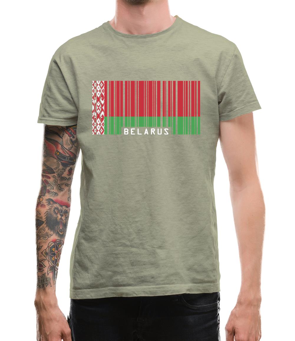 Belarus Barcode Style Flag Mens T-Shirt Belarus Barcode Style Flag Mens T-Shirt