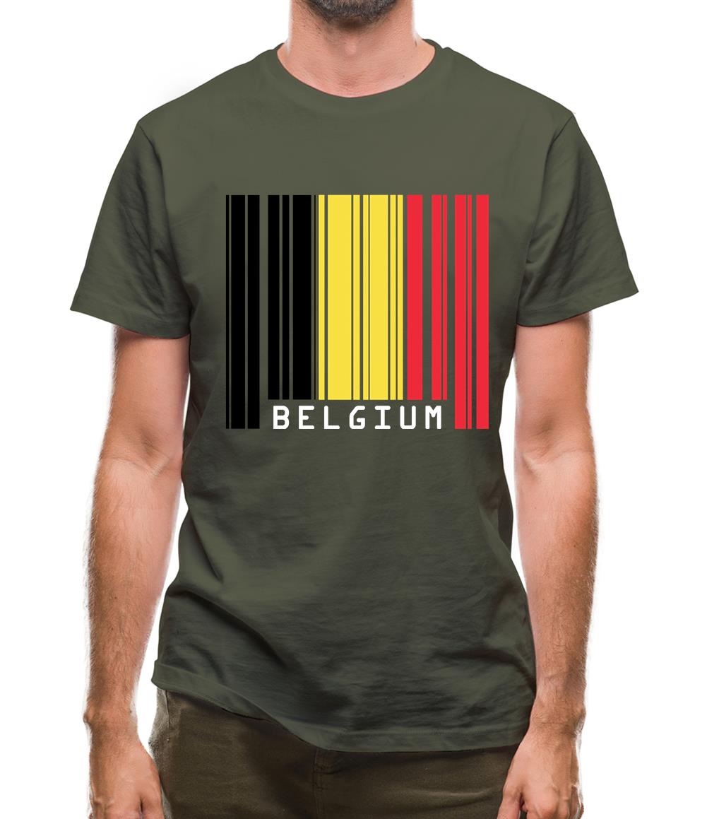 Belgium Barcode Style Flag Mens T-Shirt Belgium Barcode Style Flag Mens T-Shirt