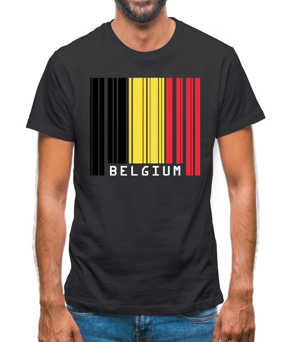 Belgium Barcode Style Flag Mens T-Shirt Belgium Barcode Style Flag Mens T-Shirt
