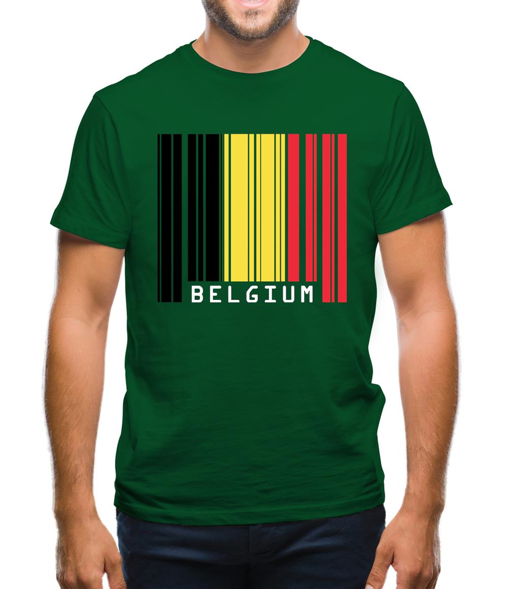 Belgium Barcode Style Flag Mens T-Shirt Belgium Barcode Style Flag Mens T-Shirt