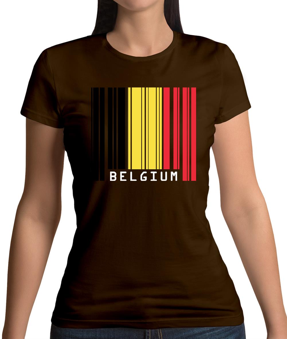 Belgium Barcode Style Flag Womens T-Shirt Belgium Barcode Style Flag Womens T-Shirt