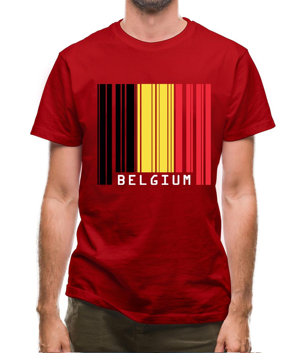 Belgium Barcode Style Flag Mens T-Shirt Belgium Barcode Style Flag Mens T-Shirt