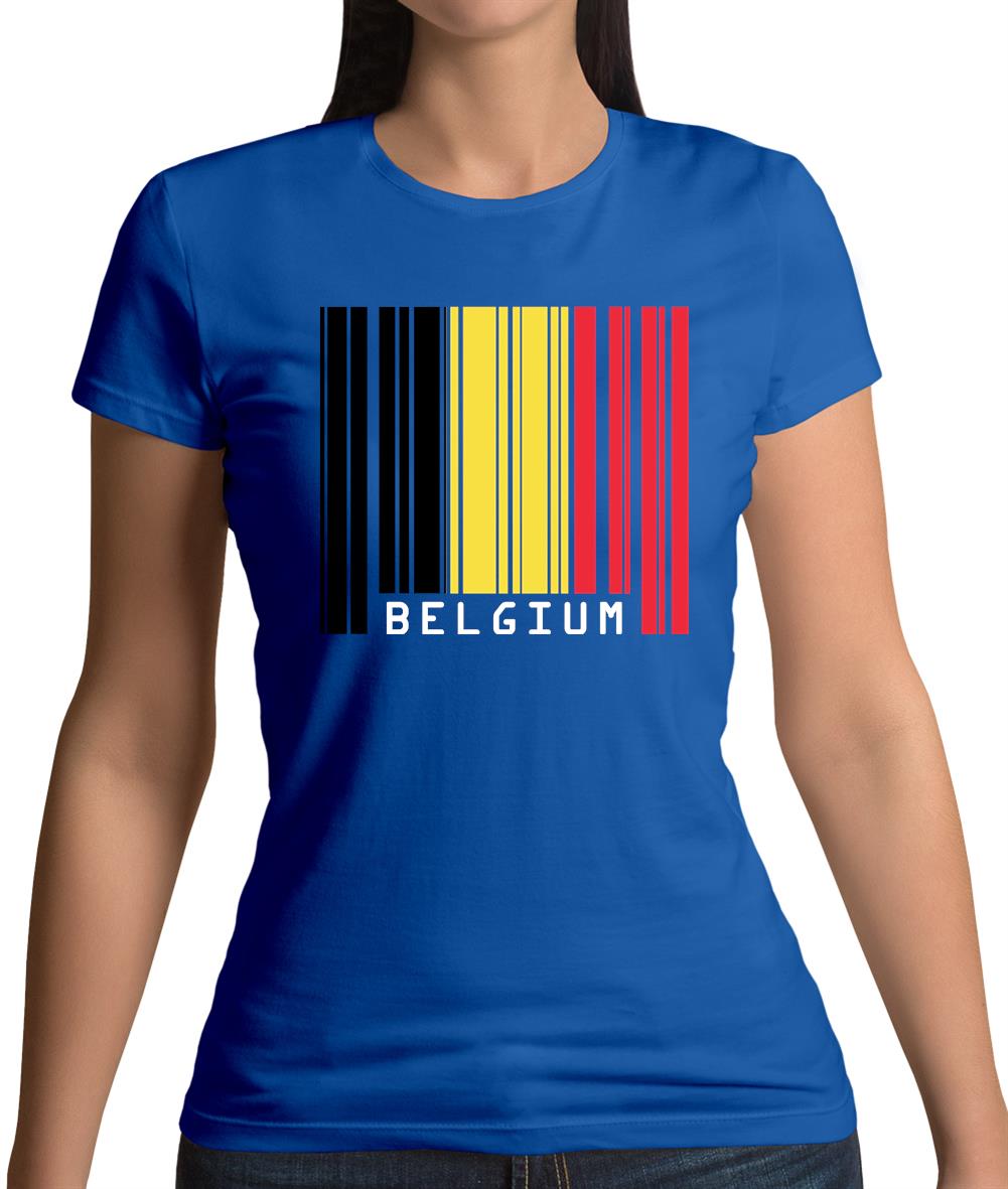 Belgium Barcode Style Flag Womens T-Shirt Belgium Barcode Style Flag Womens T-Shirt