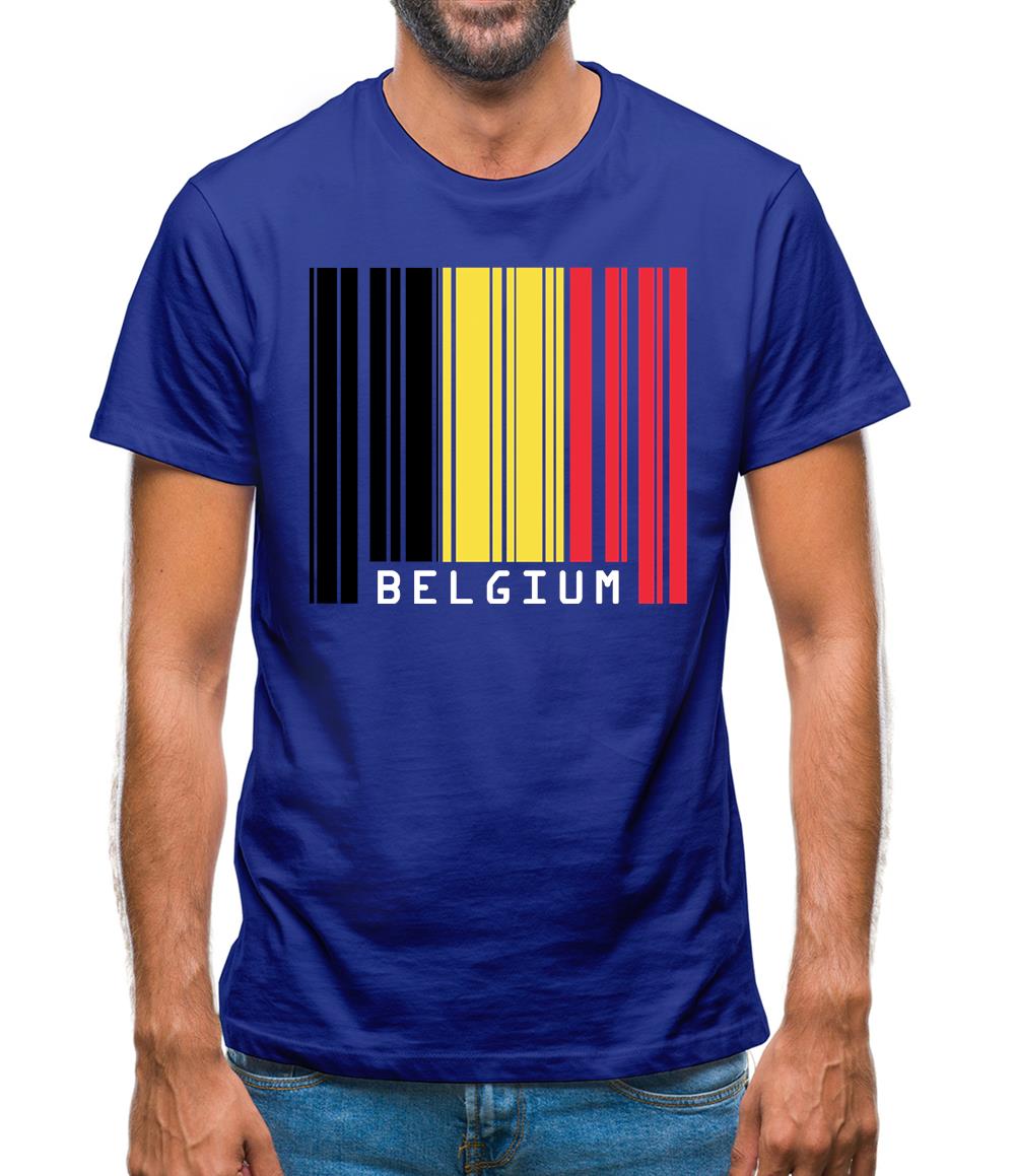 Belgium Barcode Style Flag Mens T-Shirt Belgium Barcode Style Flag Mens T-Shirt