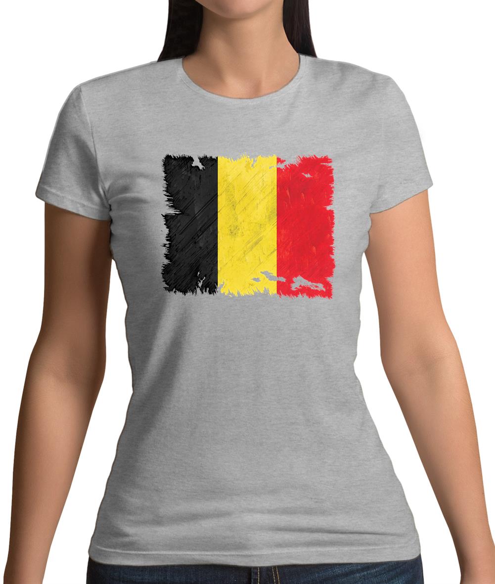 Belgium Grunge Style Flag Womens T-Shirt Belgium Grunge Style Flag Womens T-Shirt