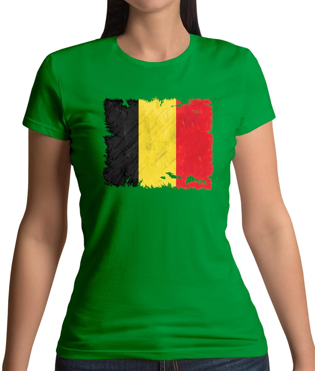 Belgium Grunge Style Flag Womens T-Shirt Belgium Grunge Style Flag Womens T-Shirt